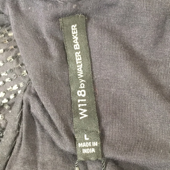 W118 By Walter Baker Dark Gray Beaded Sophia Shift Dress Womens Large Racerback‎ - Picture 6 of 14